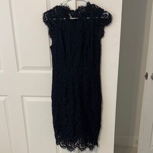 Elegant Navy Lace Dress